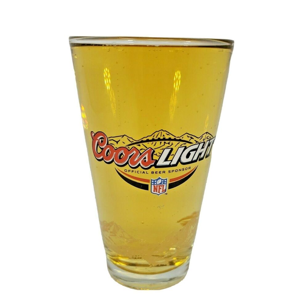 Coors Light NFL Official Beer Sponsor Pint Glass Vintage Rocky Mountains 16 oz
